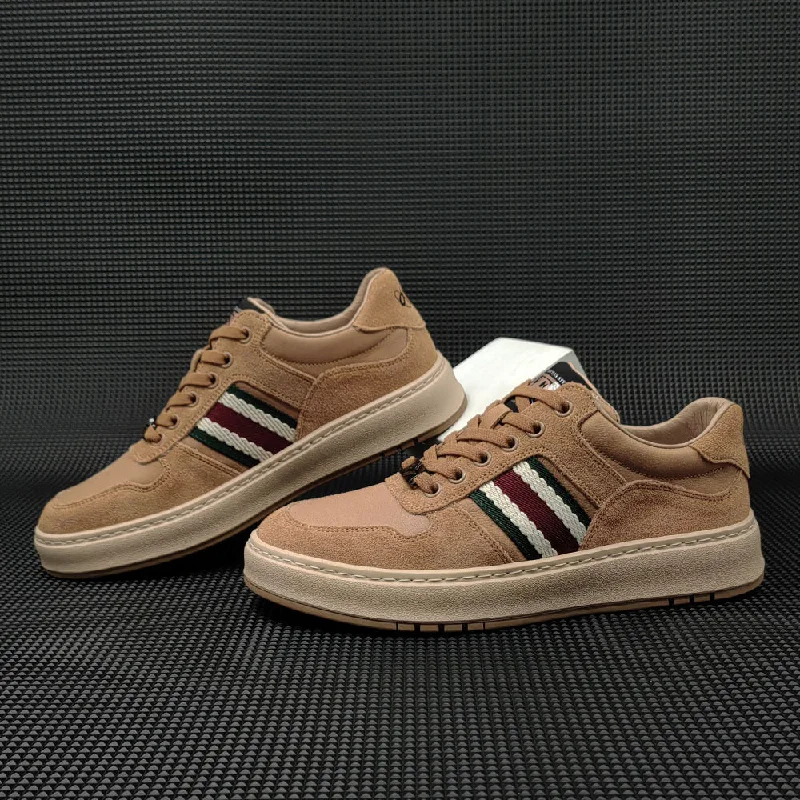 Stylish Running Sneakers Men Patchwork Leather Stylish Flat Casual Sneakers