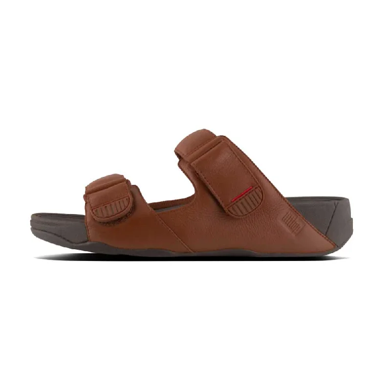 Running Footwear Sale FitFlop Men's Gogh Moc Slide Sandals - Dark Tan