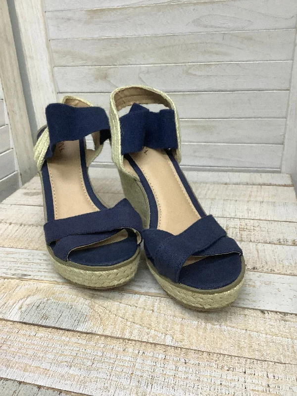 Outdoor Work Boots Sandals Heels Block By Merona In Navy, Size: 7.5