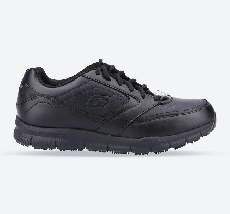 Formal Sports Shoes Men's Wide Fit Skechers 77156EC Nampa Occupational Sneakers - Black Formal Sports Shoes Men's Wide Fit Skechers 77156EC Nampa Occupational Sneakers - Black