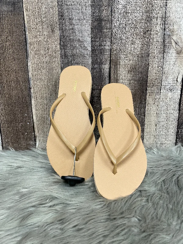 Cozy Indoor Slippers Sandals Flip Flops By Old Navy In Tan, Size: 8