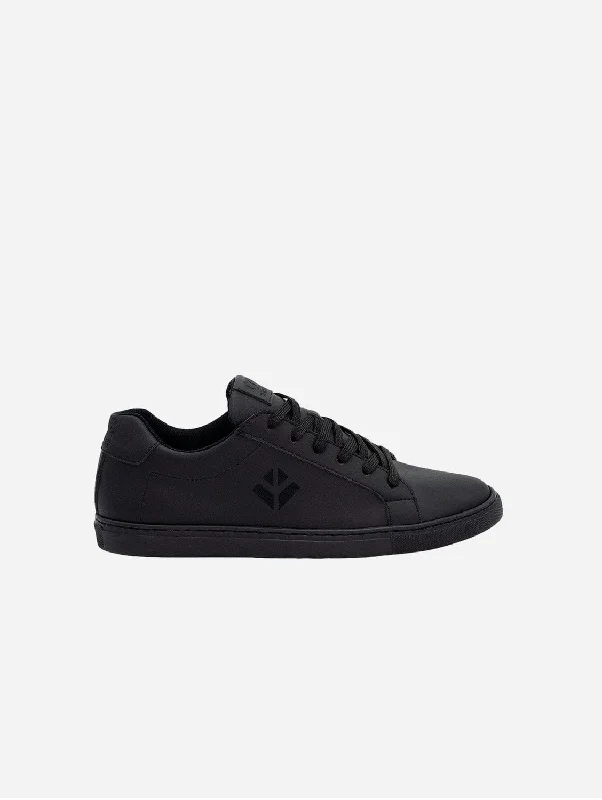 Leather Sandals For Sale Winton Unisex Vegan Leather Sneakers | Black
