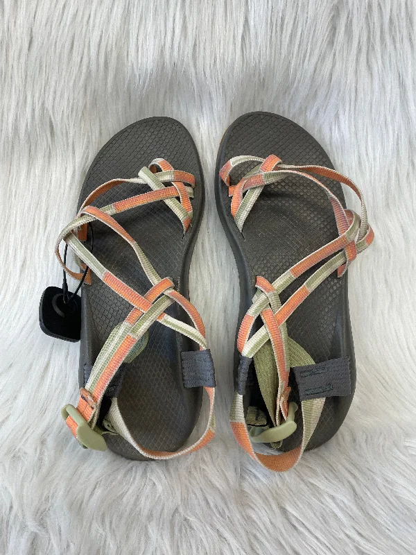 Comfortable Slippers Online Sandals Sport By Chacos In Grey & Orange, Size: 10