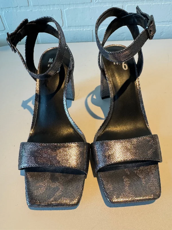 Best Flat Shoes Online Sandals Heels Block By Mix No 6 In Silver, Size: 8