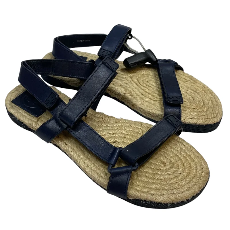 Comfortable Formal Footwear Sandals Designer By Tory Burch In Blue, Size: 6