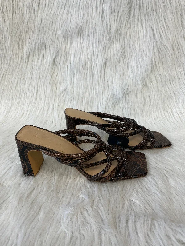 Casual Booties For Sale Sandals Heels Block By H&m In Snakeskin Print, Size: 11