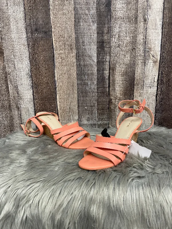 Breathable Hiking Footwear Sandals Heels Wedge By Cole-haan In Peach, Size: 7