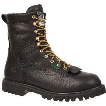 Best Work Boots Georgia Men's Lace To Toe 8" WP Work Boot - Black - G8010