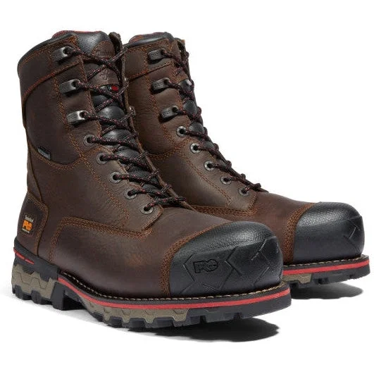 Fashionable Work Sneakers Timberland Pro Men's Boondock 8" Comp Toe WP Work Boot -Brown- TB1A128P214