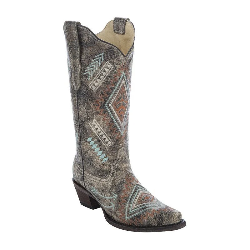 Luxury Leather Sneakers Corral Women's Aztec Print Boot E1037