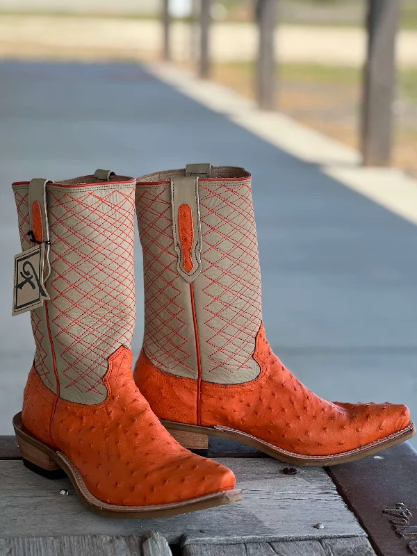 Durable Sports Sneakers Fenoglio Boot Co. | Tangerine FQ Ostrich Boot