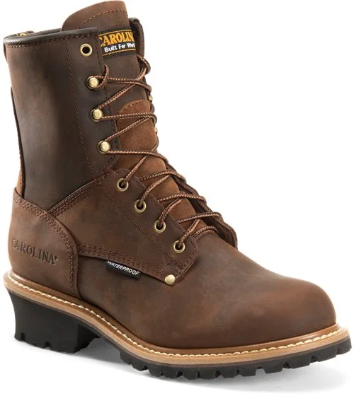 Designer Work Shoes Carolina Men's 8" Steel Toe Waterproof Logger Boot - CA9821