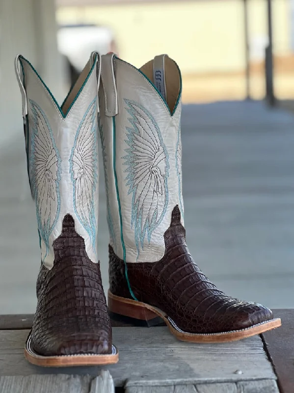 Trendy Boots Online Anderson Bean | Chocolate Lux Hornback Caiman Boot