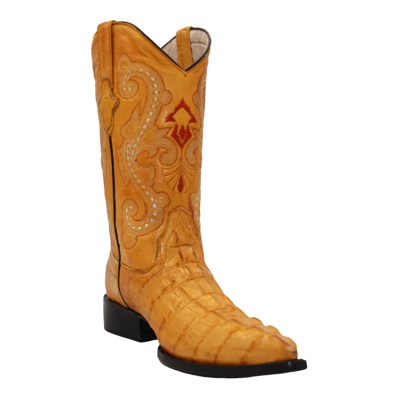 Fashionable Sneakers Collection Mens Crocodile Alligator Print Leather Snip Toe Western Boots