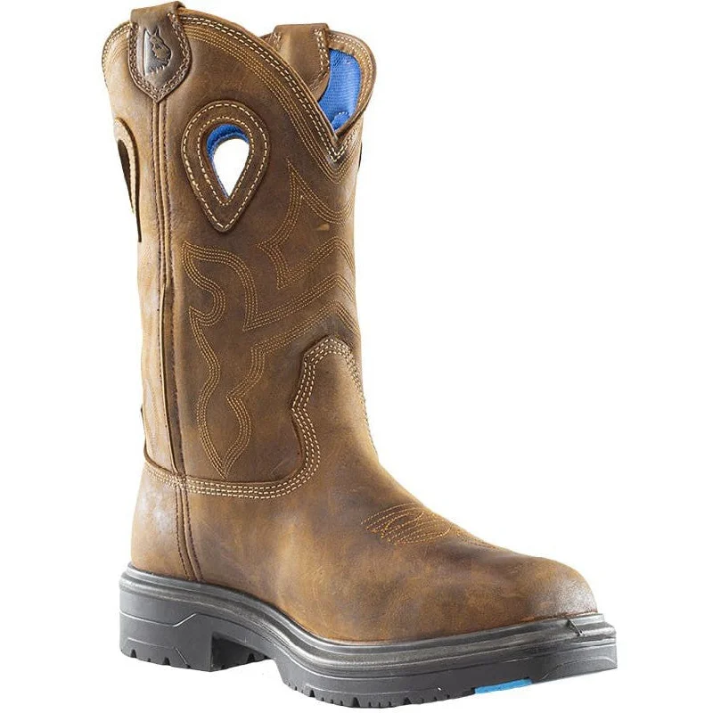 Comfortable Work Sneakers Steel Blue Men's Heeler Met Steel Toe WP Western Work Boot -Brown- 813904 Comfortable Work Sneakers Steel Blue Men's Heeler Met Steel Toe WP Western Work Boot -Brown- 813904