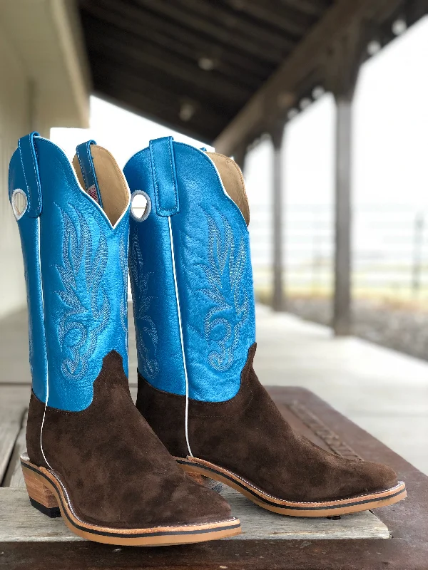 Comfortable Platform Shoes Olathe Boot Co. | Coffee and Bacon Roughout Boot