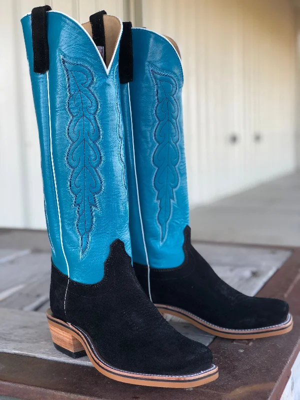 Stylish Running Footwear Olathe Boot Co. | Black Grizzly Roughout Boot