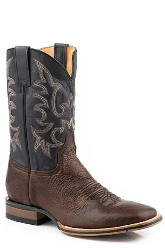 Stylish Winter Boots Stetson Midnight Rider (Black) - Men's Bison Leather Cowboy Boot Stylish Winter Boots Stetson Midnight Rider (Black) - Men's Bison Leather Cowboy Boot