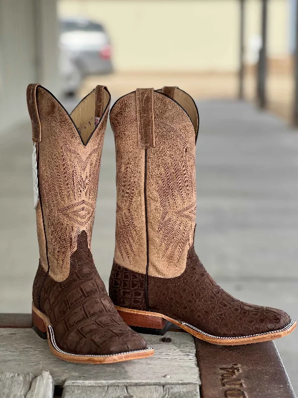 Trendy Sports Footwear Anderson Bean | Chocolate Nubuck Alligator Boot