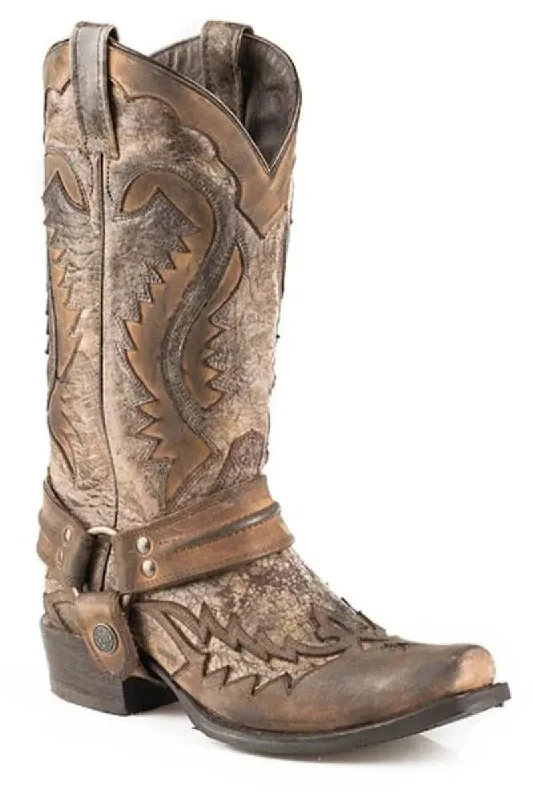 Best Dress Shoes Stetson Outlaw Biker (Brown) - Men's Cowboy Boot