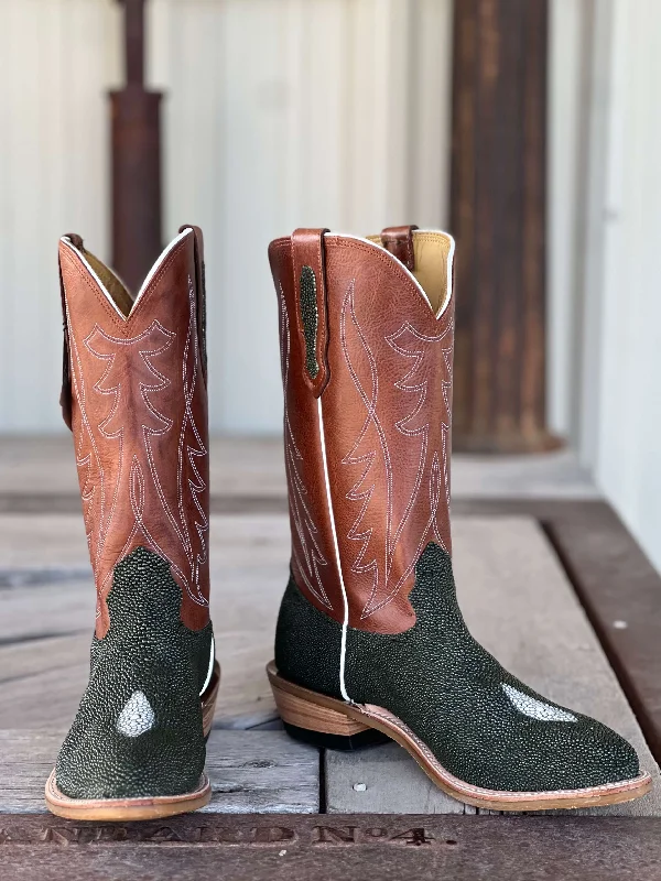 Slip-On Winter Shoes Fenoglio Boot Co. | Green Pearl Stingray Boot