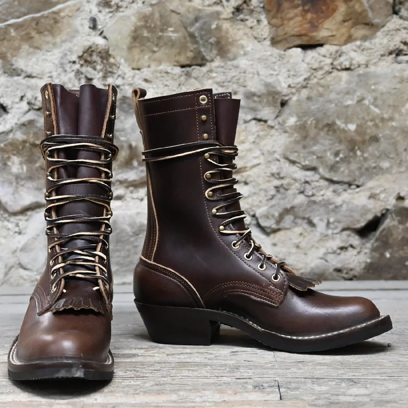 Comfortable Lace-Up Boots Nicks Rancher Boot in Chrome-Tanned Brown Heritage Leather Comfortable Lace-Up Boots Nicks Rancher Boot in Chrome-Tanned Brown Heritage Leather