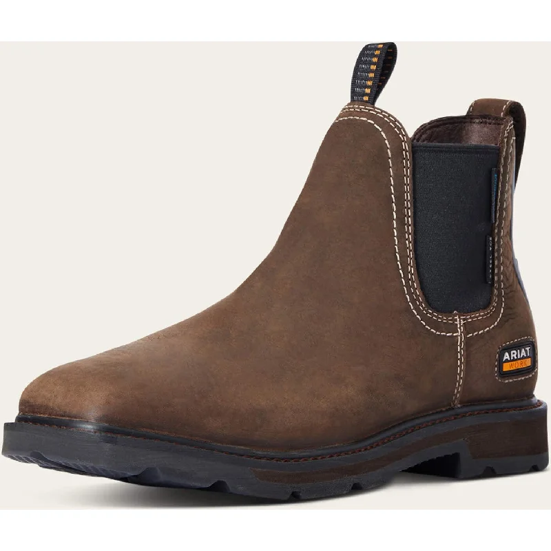 Best Work Boots Ariat Men's Groundbreaker 6" Steel Toe WP Chelsea Work Boot - 10034148 Best Work Boots Ariat Men's Groundbreaker 6" Steel Toe WP Chelsea Work Boot - 10034148