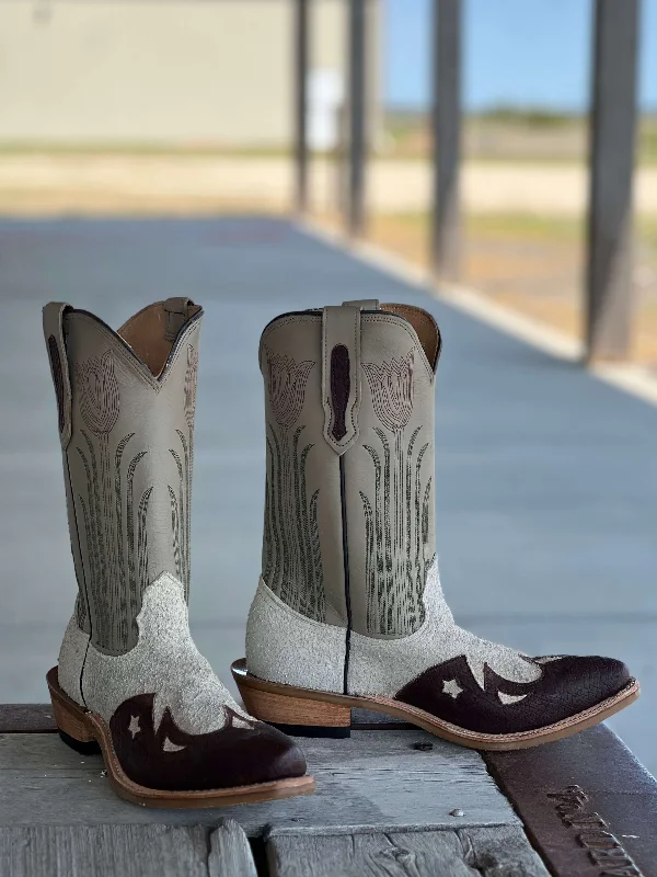 Trendy Casual Sandals Fenoglio Boot Co. | Cream Roughout Wingtip Boot