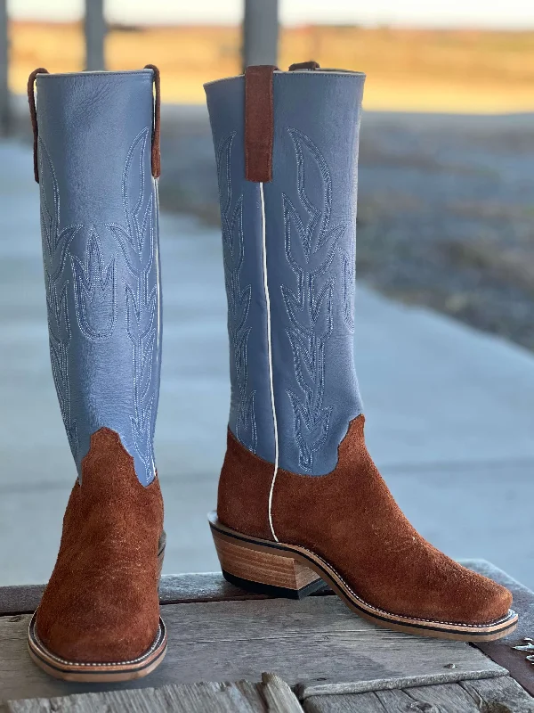 High Quality Sneakers Olathe Boot Co. | Brown Mule Roughout O Toe Boot