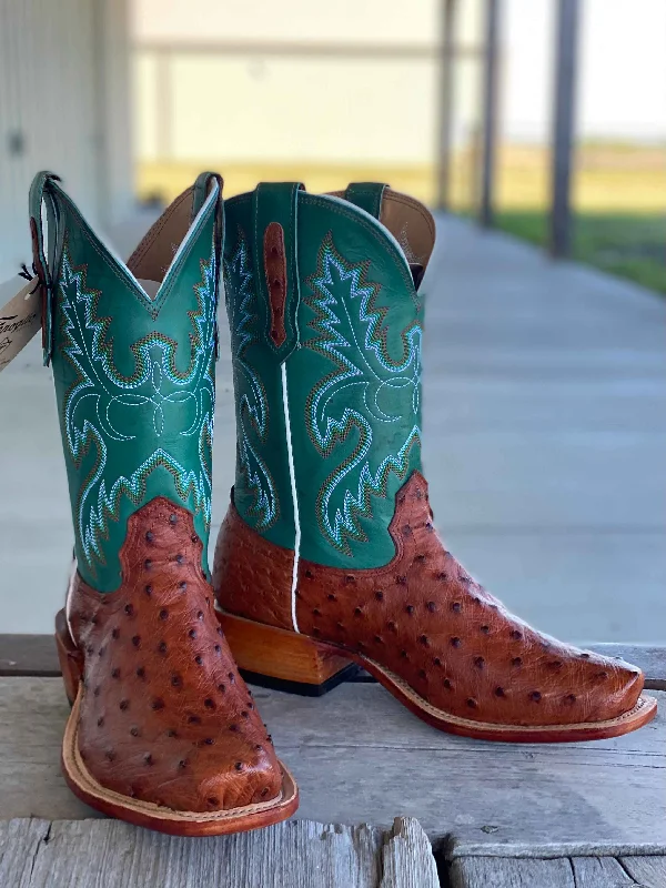 Cozy Casual Shoes Fenoglio Boot Co. | Cognac Full Quill Ostrich Boot