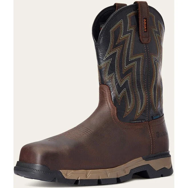 Comfortable Hiking Sandals Ariat Men's Rebar Flex CT Waterproof Western Work Boot -Brown- 10034157