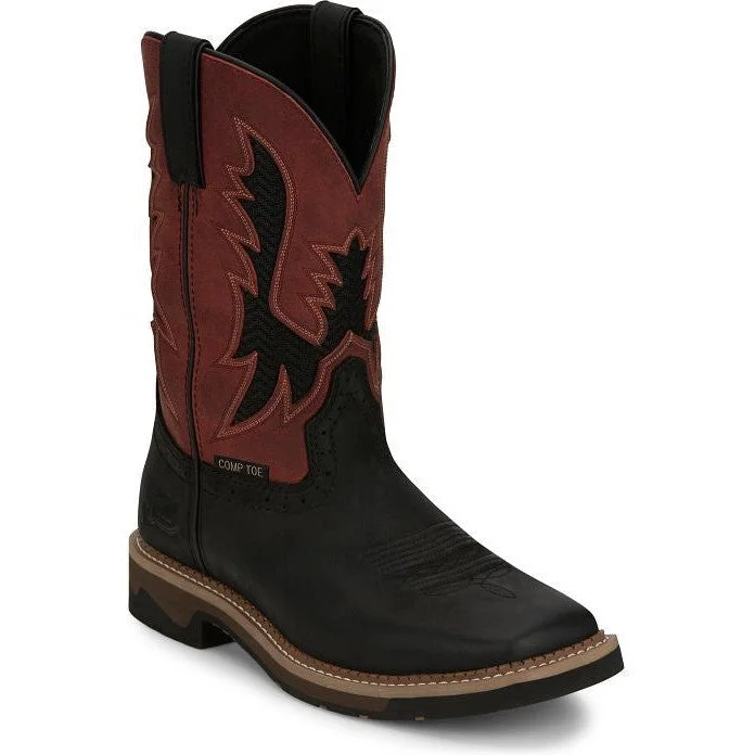 Breathable Sports Shoes Justin Men's Bolt 11" Comp Toe Western Work Boot -Black- SE4117 Breathable Sports Shoes Justin Men's Bolt 11" Comp Toe Western Work Boot -Black- SE4117
