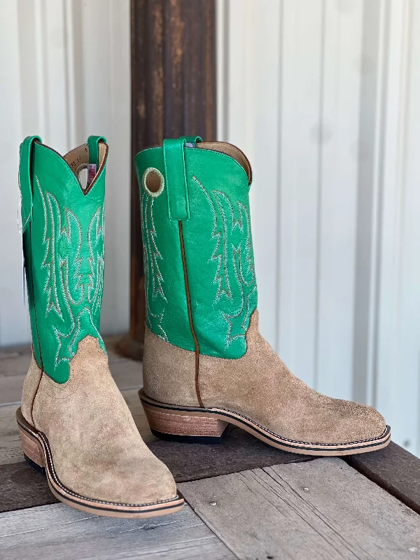 Stylish Winter Footwear Olathe Boot Co. | Teak Crazyhorse Roughout Boot