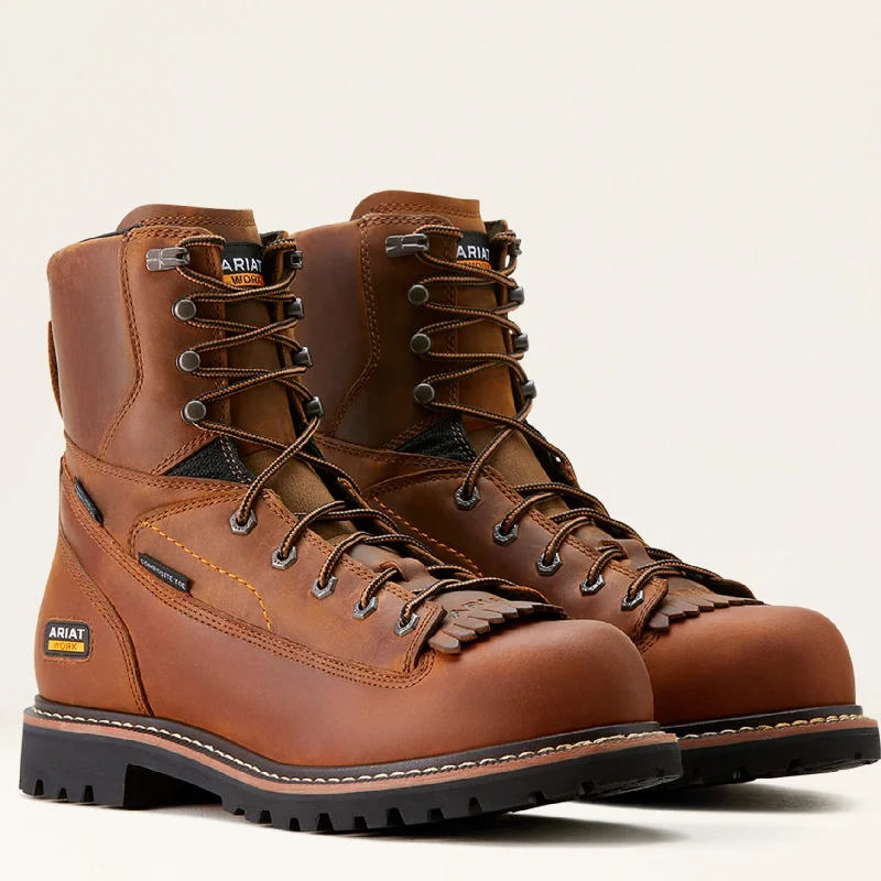 Cozy Indoor Slippers Ariat Men's Longview Shock Shield 8" Comp Toe WP Work Boot - 10053817