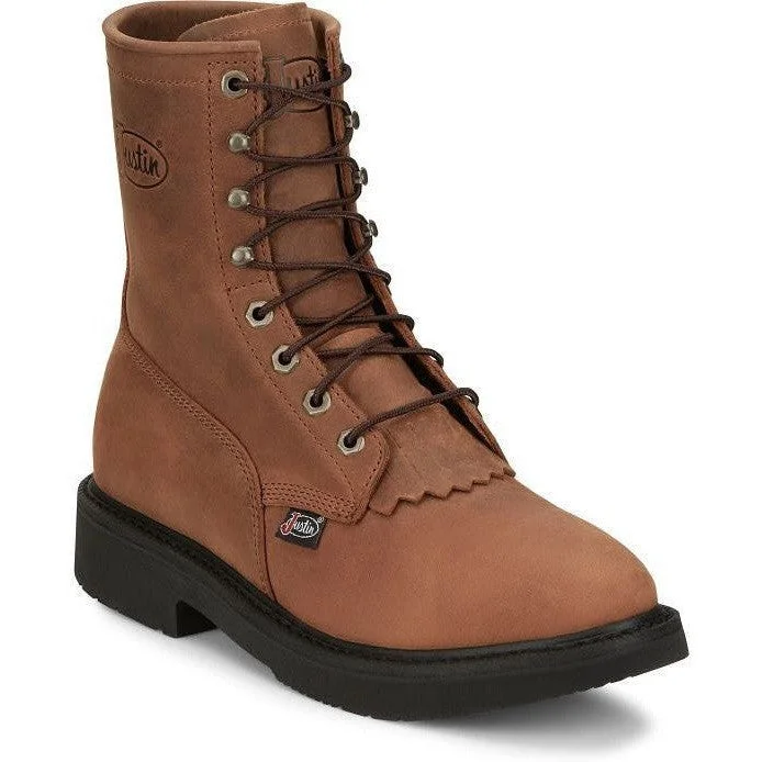 Elegant Wedding Shoes Justin Men's Livestock 8" Round Toe Western Work Boot -Brown- OW760 Elegant Wedding Shoes Justin Men's Livestock 8" Round Toe Western Work Boot -Brown- OW760