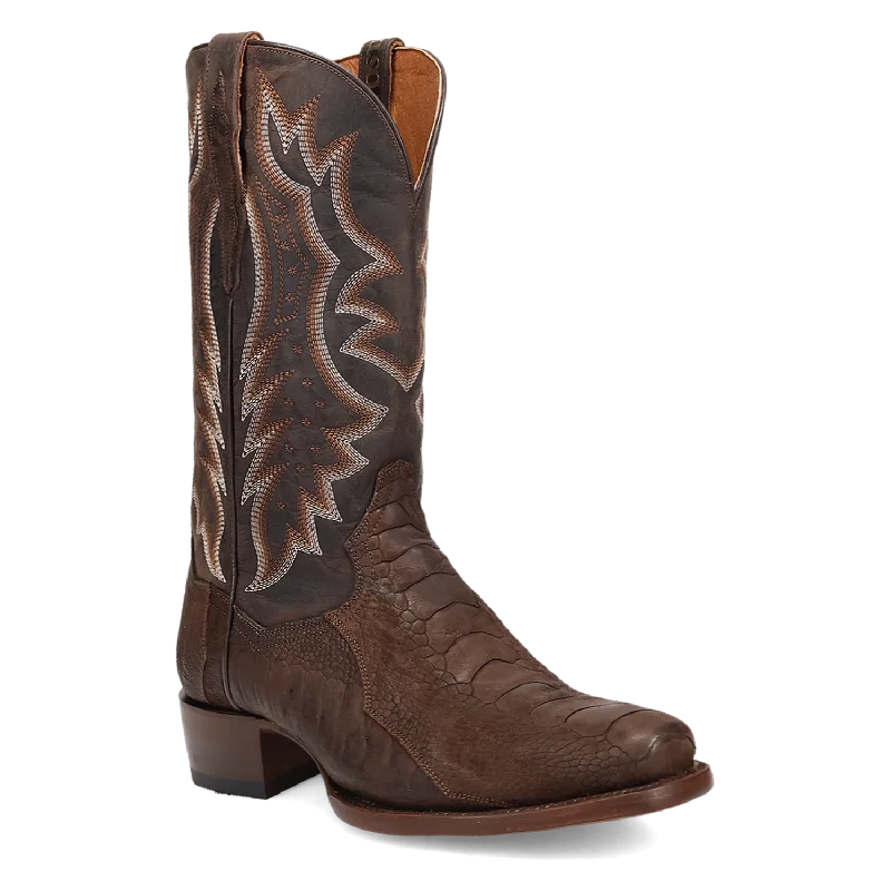 Comfortable Platform Boots Dan Post Anders- Men's Ostrich Leg Cowboy Boots