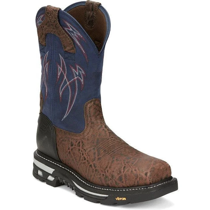 Classic Hiking Boots Justin Men's Frontline Hiviz 11" WP Comp Toe Western Work Boot -Brown- CR2153 Classic Hiking Boots Justin Men's Frontline Hiviz 11" WP Comp Toe Western Work Boot -Brown- CR2153