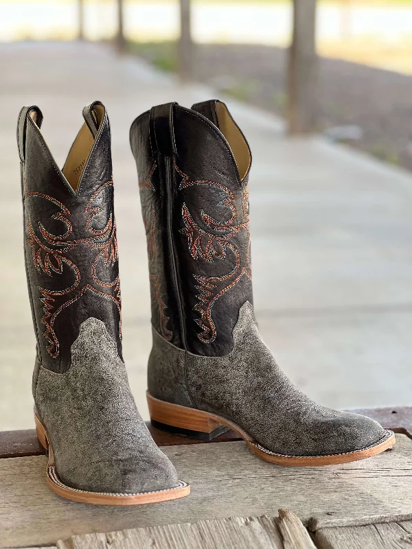 Trendy Walking Boots Olathe Boot Co. | Slate Safari Giraffe Black Kidskin Boot