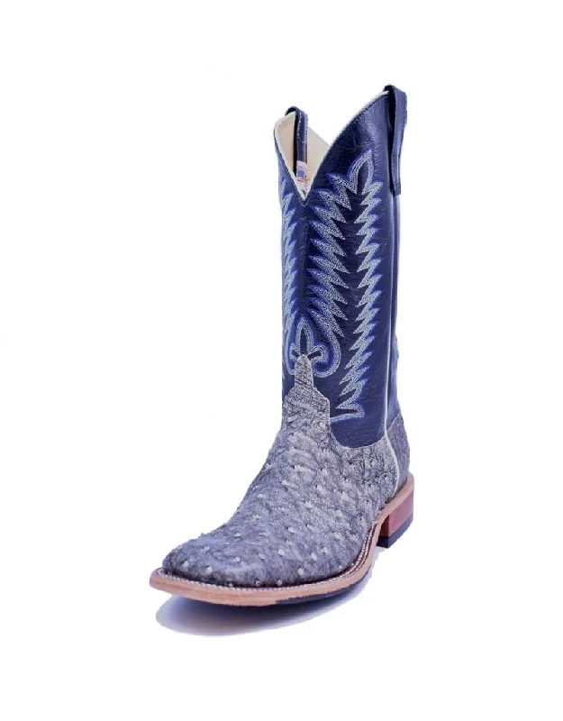 Formal Hiking Footwear Anderson Bean | Bone Wash Out Full Quill Ostrich Boot