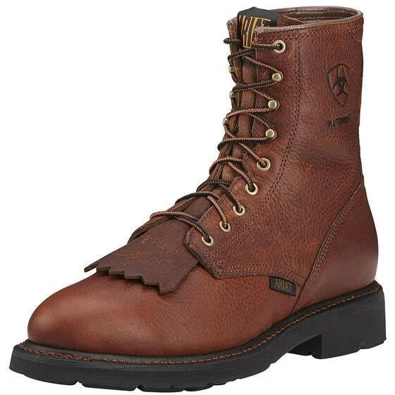 Comfortable Platform Boots Ariat Men's Cascade 8" Soft Toe WP Western Work Boot - Sunshine - 10002397 Comfortable Platform Boots Ariat Men's Cascade 8" Soft Toe WP Western Work Boot - Sunshine - 10002397