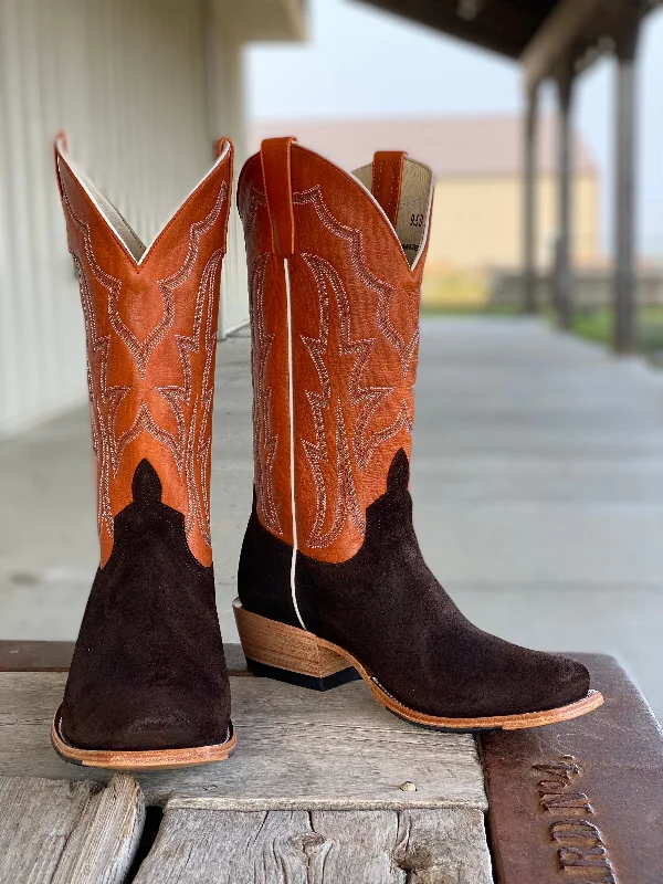 Comfortable Platform Boots Horse Power Top Hand  | Chocolate Suede Boot