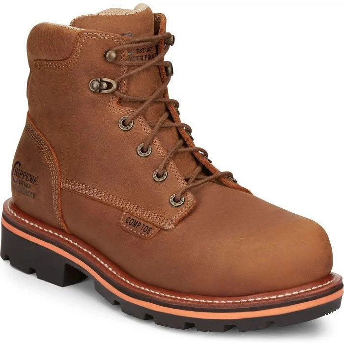 High Fashion Work Boots Chippewa Men's Thunderstruck 6" WP Nano Comp Toe Work Boot -Tan- TH1011 High Fashion Work Boots Chippewa Men's Thunderstruck 6" WP Nano Comp Toe Work Boot -Tan- TH1011