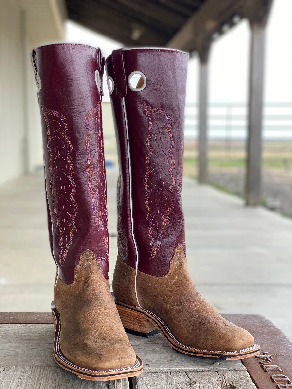 Comfortable Hiking Sandals Olathe Boot Co. | Natural Brahma Bison/Sangria Boot
