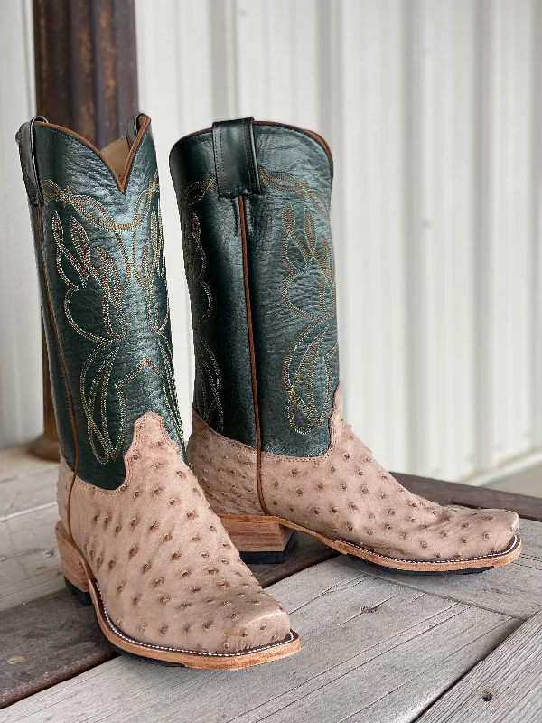 Waterproof Sports Shoes Olathe Boot Co. | Tan Vintage Bruciato FQ Ostrich Boot
