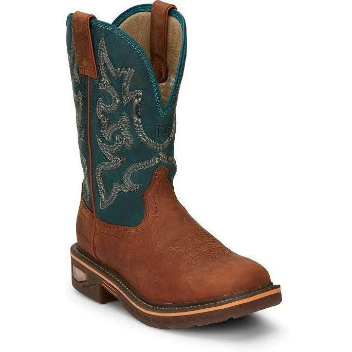Formal Hiking Footwear Justin Men's Resistor 11" Nano CT Western Work Boot -Blue - CR4010 Formal Hiking Footwear Justin Men's Resistor 11" Nano CT Western Work Boot -Blue - CR4010