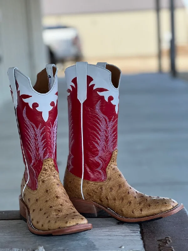 Durable Snow Boots Rios of Mercedes | Umber Bruciato Full Quill Ostrich Boot