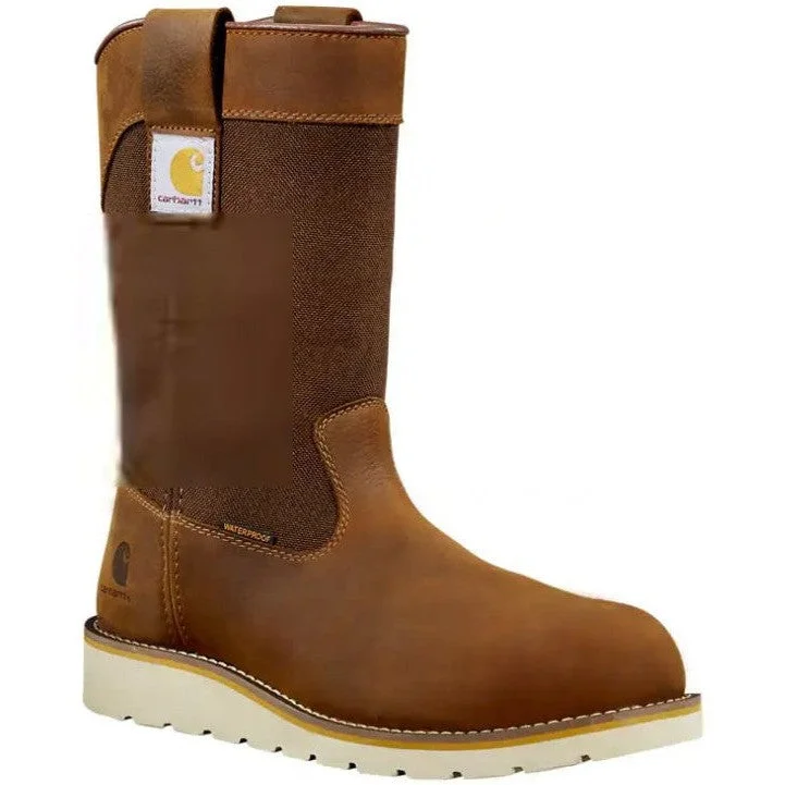 Luxury Hiking Shoes Carhartt Men's 10" Soft Toe WP Wedge Wellington Work Boot -Brown- FW1032-M Luxury Hiking Shoes Carhartt Men's 10" Soft Toe WP Wedge Wellington Work Boot -Brown- FW1032-M
