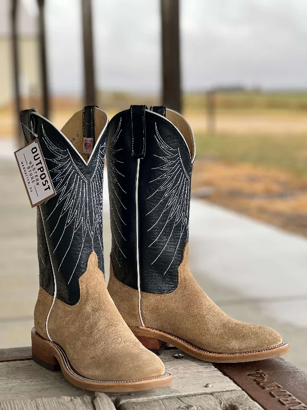 Comfortable Winter Sandals Anderson Bean | Teak Crazyhorse Roughout Roper Toe Boot