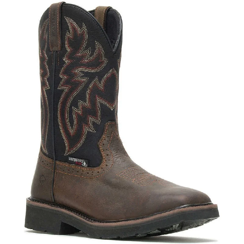 Designer Work Shoes Wolverine Men's Rancher Soft Toe WP Western Work Boot- Brown- W10768 Designer Work Shoes Wolverine Men's Rancher Soft Toe WP Western Work Boot- Brown- W10768