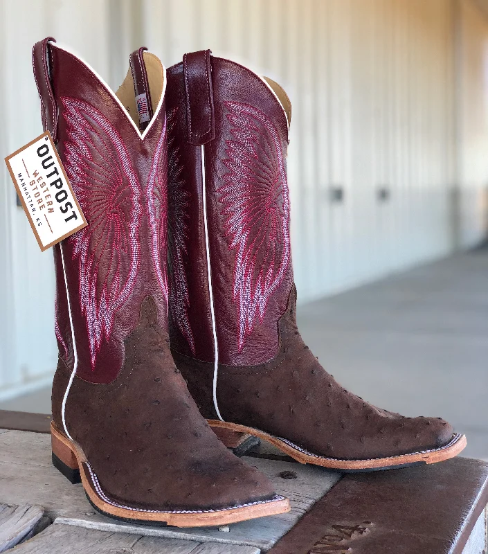 Slip-On Shoes For Men Anderson Bean | Kango Tobacco Mojave Full Quill Ostrich Boot